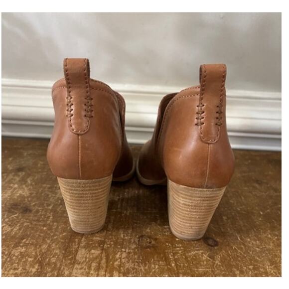 Jeffrey Campbell Rosalee Leather Slip On Boots Stacked Block Heel Booties Sz 8 - Picture 3 of 9